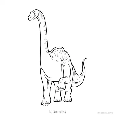 Free printable Brachiosaurus 2 Coloring Page - Free PDF Printable Dinosaurs Coloring Sheets coloring page