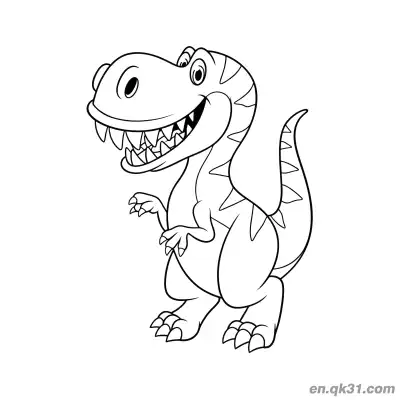 Free printable Cartoon Body Pattern T Rex Coloring Pages coloring page