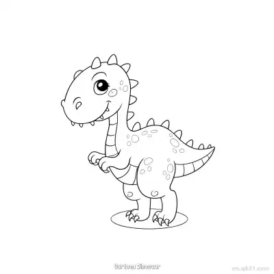 Free printable Cartoon Dinosaur  Coloring Page - Free PDF Printable Dinosaurs Coloring Sheets coloring page