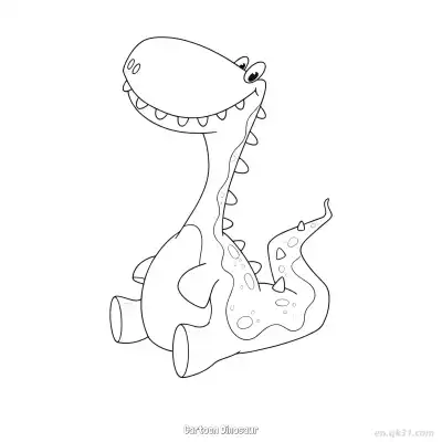 Free printable Cartoon Dinosaur 2 Coloring Page - Free PDF Printable Dinosaurs Coloring Sheets coloring page
