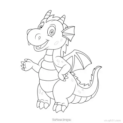 Free printable Cartoon Dragon  Coloring Page - Free PDF Printable Dinosaurs Coloring Sheets coloring page
