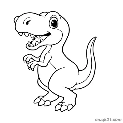 Free printable Classic Kids Cartoon T Rex Coloring Pages coloring page