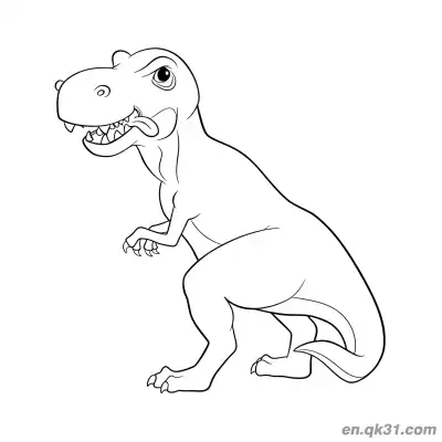 Free printable Cute Front View Smiling T Rex Coloring Pages coloring page