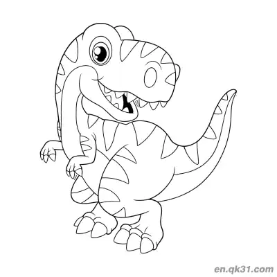 Free printable Cute Smiling Cartoon T Rex Coloring Pages coloring page