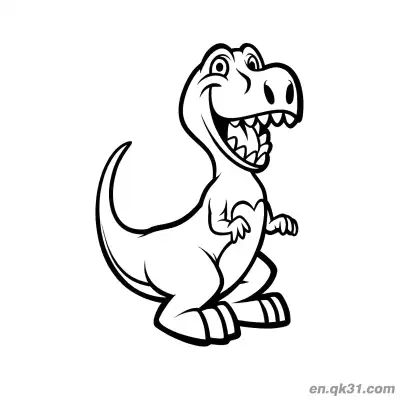 Free printable Easy Bold Line T Rex Coloring Pages coloring page