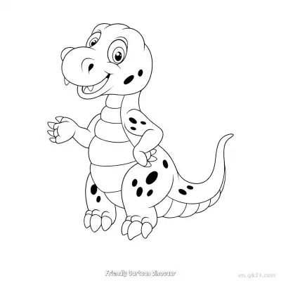 Free printable Friendly Cartoon Dinosaur  Coloring Page - Free PDF Printable Dinosaurs Coloring Sheets coloring page