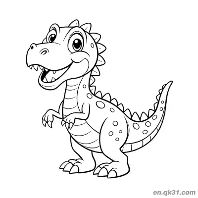 Free printable Happy Cartoon T Rex Coloring Pages coloring page