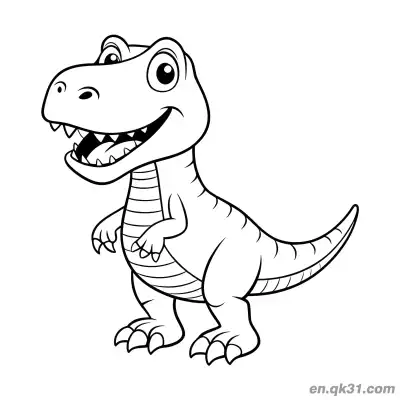 Free printable Kids Cute T Rex Coloring Pages coloring page