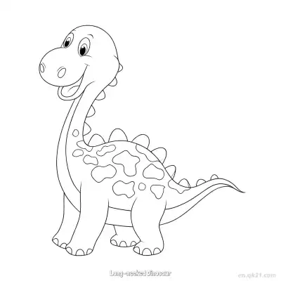 Free printable Long-necked Dinosaur  Coloring Page - Free PDF Printable Dinosaurs Coloring Sheets coloring page