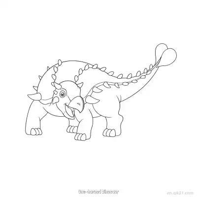 Free printable One-horned Dinosaur  Coloring Page - Free PDF Printable Dinosaurs Coloring Sheets coloring page