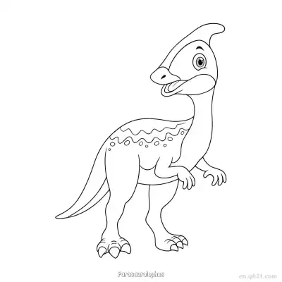Free printable Parasaurolophus  Coloring Page - Free PDF Printable Dinosaurs Coloring Sheets coloring page