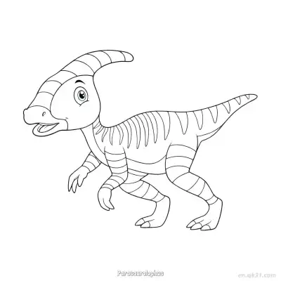 Free printable Parasaurolophus 2 Coloring Page - Free PDF Printable Dinosaurs Coloring Sheets coloring page
