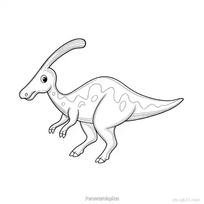 Free printable Parasaurolophus 4 Coloring Page - Free PDF Printable Dinosaurs Coloring Sheets coloring page