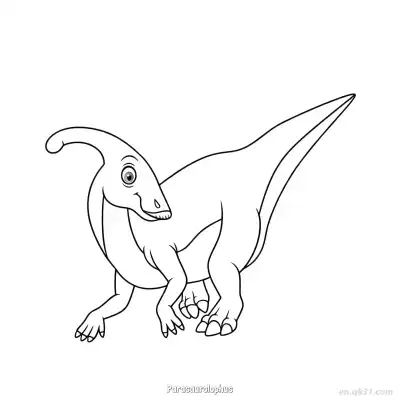 Free printable Parasaurolophus 5 Coloring Page - Free PDF Printable Dinosaurs Coloring Sheets coloring page