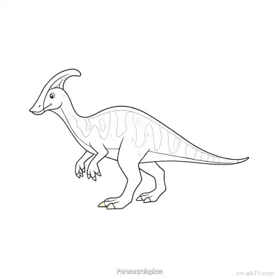 Free printable Parasaurolophus 6 Coloring Page - Free PDF Printable Dinosaurs Coloring Sheets coloring page