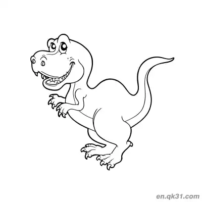 Free printable Playful Side Standing T Rex Coloring Pages coloring page