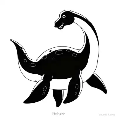 Free printable Plesiosaur 2 Coloring Page - Free PDF Printable Dinosaurs Coloring Sheets coloring page