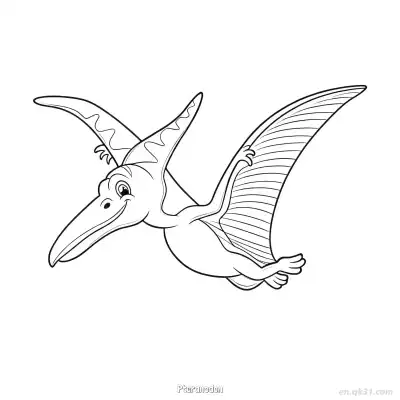 Free printable Pteranodon  Coloring Page - Free PDF Printable Dinosaurs Coloring Sheets coloring page