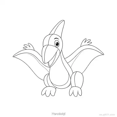 Free printable Pterodactyl  Coloring Page - Free PDF Printable Dinosaurs Coloring Sheets coloring page