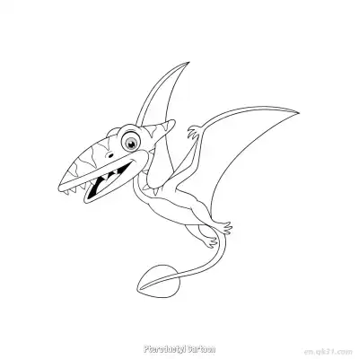 Free printable Pterodactyl Cartoon  Coloring Page - Free PDF Printable Dinosaurs Coloring Sheets coloring page