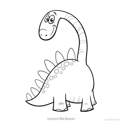 Free printable Sauropod-like Dinosaur  Coloring Page - Free PDF Printable Dinosaurs Coloring Sheets coloring page