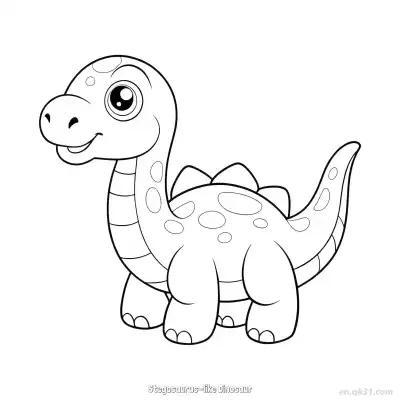 Free printable Stegosaurus-like Dinosaur  Coloring Page - Free PDF Printable Dinosaurs Coloring Sheets coloring page