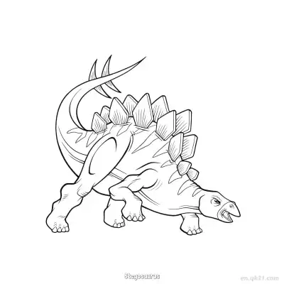 Free printable Stegosaurus  Coloring Page - Free PDF Printable Dinosaurs Coloring Sheets coloring page