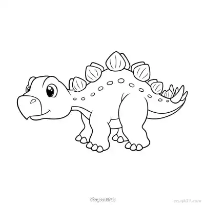 Free printable Stegosaurus 3 Coloring Page - Free PDF Printable Dinosaurs Coloring Sheets coloring page