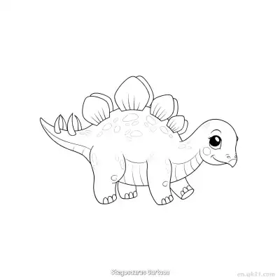 Free printable Stegosaurus Cartoon  Coloring Page - Free PDF Printable Dinosaurs Coloring Sheets coloring page