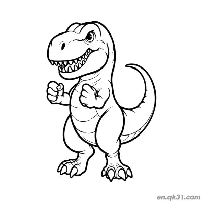 Free printable Strong Standing T Rex Coloring Pages coloring page