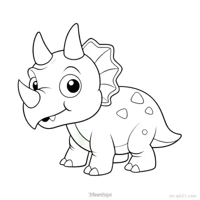 Free printable Triceratops  Coloring Page - Free PDF Printable Dinosaurs Coloring Sheets coloring page