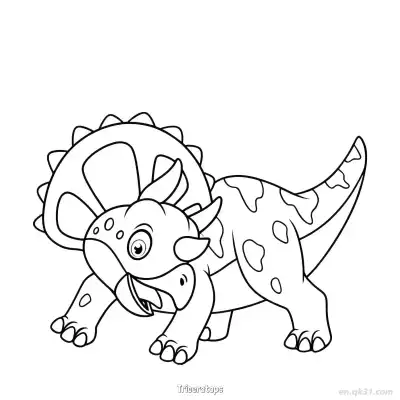 Free printable Triceratops 2 Coloring Page - Free PDF Printable Dinosaurs Coloring Sheets coloring page