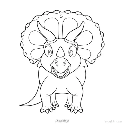 Free printable Triceratops 3 Coloring Page - Free PDF Printable Dinosaurs Coloring Sheets coloring page