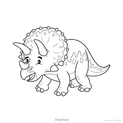 Free printable Triceratops 5 Coloring Page - Free PDF Printable Dinosaurs Coloring Sheets coloring page