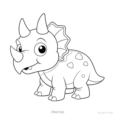 Free printable Triceratops 6 Coloring Page - Free PDF Printable Dinosaurs Coloring Sheets coloring page