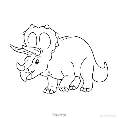 Free printable Triceratops 7 Coloring Page - Free PDF Printable Dinosaurs Coloring Sheets coloring page