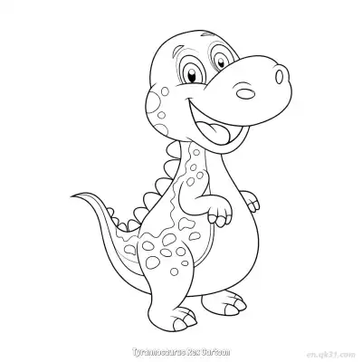 Free printable Tyrannosaurus Rex Cartoon  Coloring Page - Free PDF Printable Dinosaurs Coloring Sheets coloring page