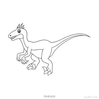 Free printable Velociraptor 3 Coloring Page - Free PDF Printable Dinosaurs Coloring Sheets coloring page