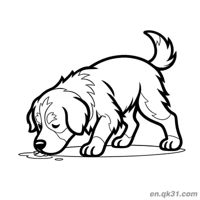 Free printable Bernese Mountain Dog Sniffing the Ground Coloring Page coloring page