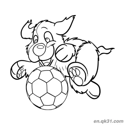 Free printable Bernese Mountain Puppy Playing with Soccer Ball Coloring Page coloring page