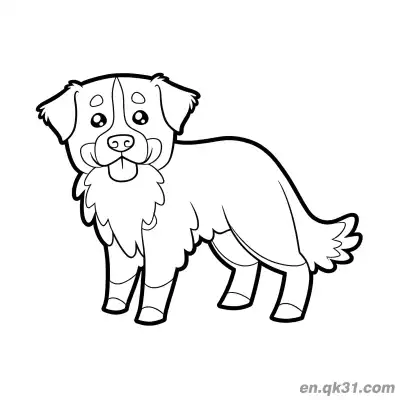 Free printable Chibi Style Standing Bernese Mountain Dog Coloring Page coloring page