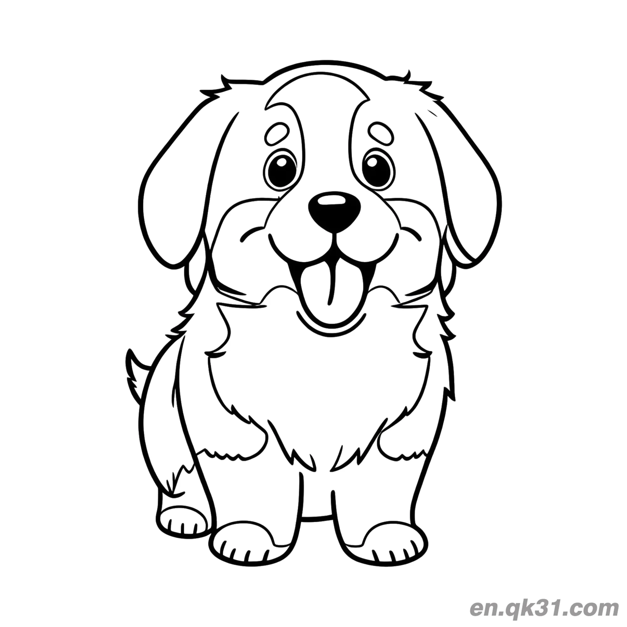 Cute Bernese Mountain Puppy with Tongue Out Coloring Page – Free Printable Coloring Page for Kids and Adults