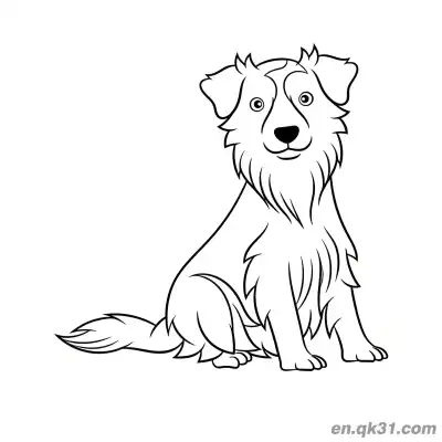 Free printable Elegant Sitting Long Haired Bernese Mountain Dog Coloring Page coloring page