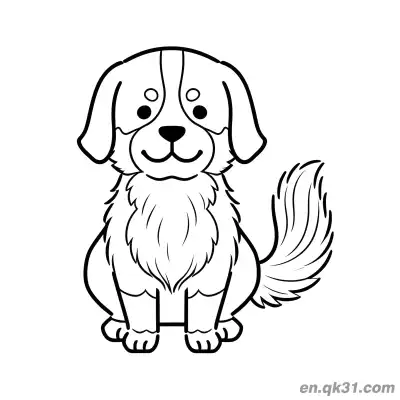 Free printable Minimalist Sitting Bernese Mountain Puppy Coloring Page coloring page