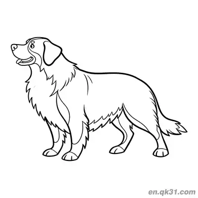 Free printable Side View Smiling Bernese Mountain Dog Coloring Page coloring page