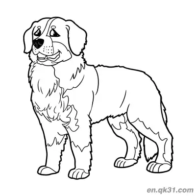 Free printable Smiling Standing Bernese Mountain Dog Coloring Page coloring page