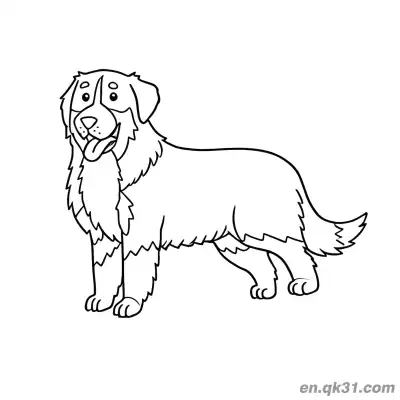 Free printable Standing Smiling Bernese Mountain Dog Coloring Page coloring page