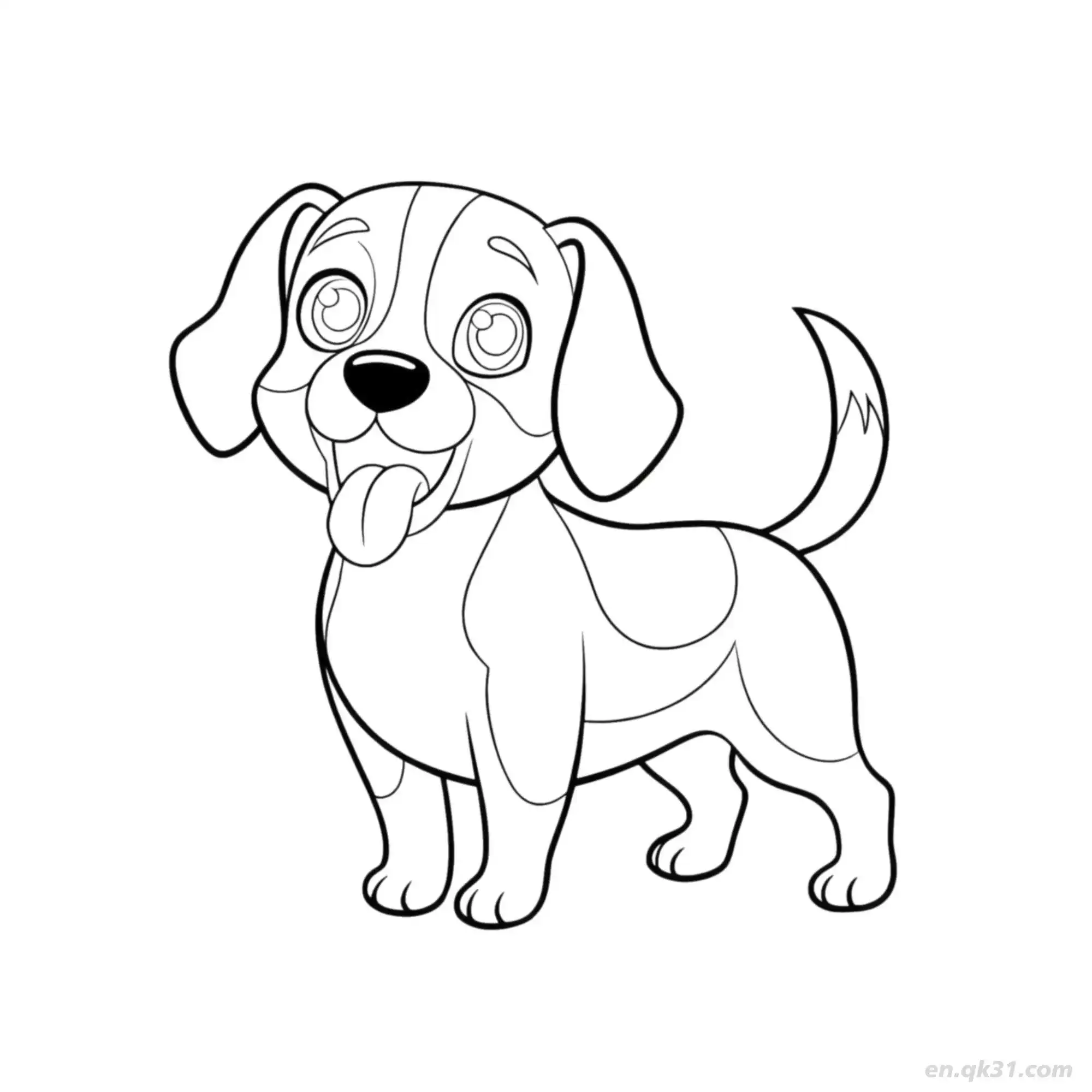Dog 17 Coloring Page - Free Printable Dog PDF Coloring Sheets – Free Printable Coloring Page for Kids and Adults