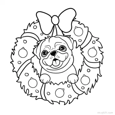 Free printable Christmas Dog 1 Coloring Page - Free PDF Printable Dog Coloring Sheets coloring page