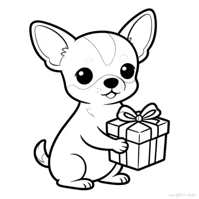 Free printable Christmas Dog 2 Coloring Page - Free PDF Printable Dog Coloring Sheets coloring page